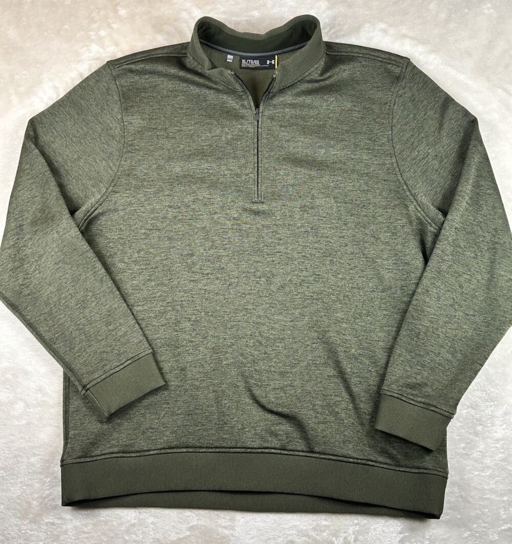 Under Armour Storm Golf 1/4 Zip Mock Neck Pullover XL Olive Men's Long Sleeve